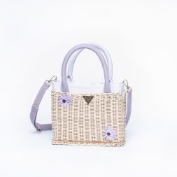 Square rotin bag lilas Violette